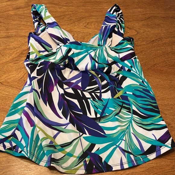 Slimshaper Blue and Purple Bustier Tank Swim Top - Picture 4 of 7